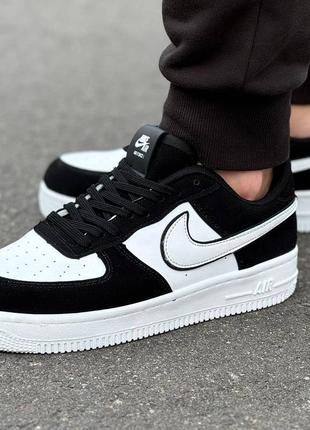 Мужские черно-белые спортивные кроссовки Air force 1 07 33 фото