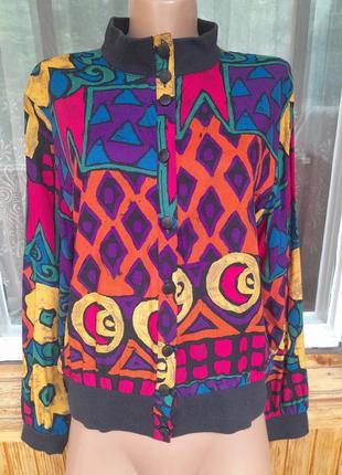 Яркий вискозный винтажный бомбер