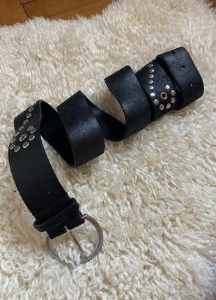 Кожаный ремень с декором