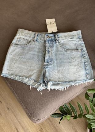 Шорты джинсовые zara со стразами