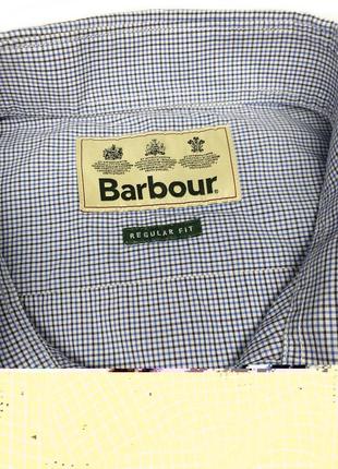 Коттоновая рубашка barbour в клетку унисекс3 фото