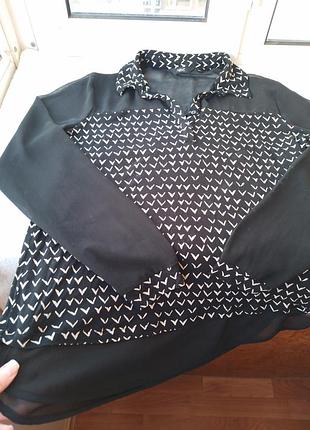 Брендовая вискозная трикотажная гипюровая блуза блузка