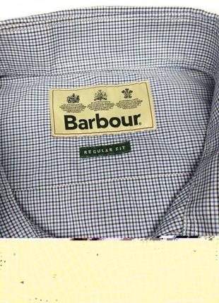 Коттоновая рубашка barbour в клетку унисекс4 фото