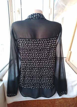 Брендовая вискозная трикотажная гипюровая блуза блузка