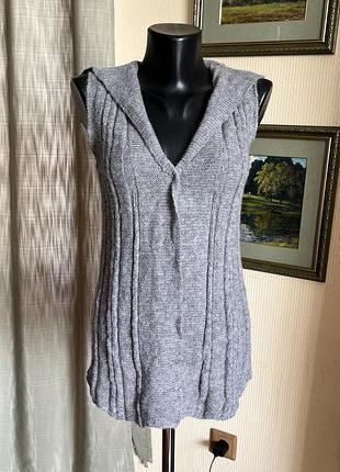 Жилет накидка з вовни шерсті альпаки тепла