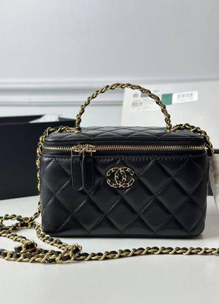 Сумка chanel vanity  18 cm  luxury quality  шкіра / всередині шкіра  серійний номер  повний комплект