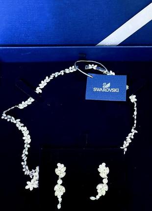 Колье и серьги swarovski ( 40 см)