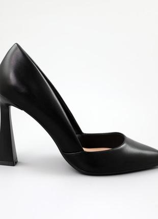 Туфлі жіночі, чорні, літні, матеріал еко шкіра - замша, розмір 36 fw_002154