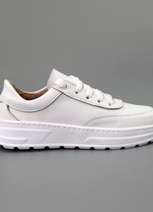 Кроссовки женские кожаные, белые, весна-осень, материал еко-кожа - замша, размер 36 fw_002077