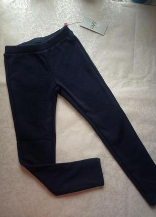 Утеплені лосини - штани ovs на дівчинку 6-7 років, темно-сині лосины для девочки. 4908