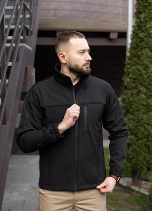 Куртка мужская на осень softshell на микрофлисе