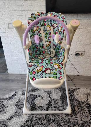 Шезлонг кресло для кормления качеля 3 в 1 carrello