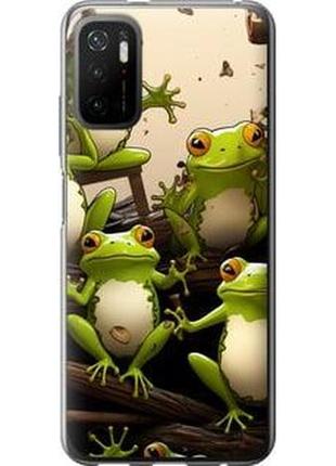 Чехол на xiaomi poco m3 pro жабки из силикона fch_0052608