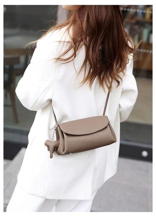 Кожаная женская сумка. сумочка клатч женская маленькая модная  из натуральной кожи (коричневая)