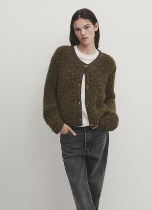 Оливковый кардиган massimo dutti m оригинал