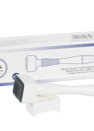 Derma roller stamp регулируемый роллер-штамп для кожи лица и головы со 140 иглами из нержавеющей стали (0-3мм)