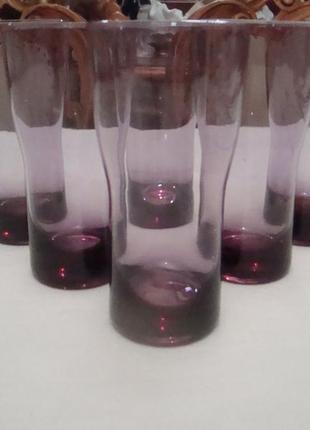 Стаканы набор 6 шт цветной хрусталь ссср №757