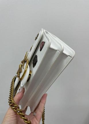 Сумка клатч pinko mini love bag one simply with enamel pin white premium6 фото