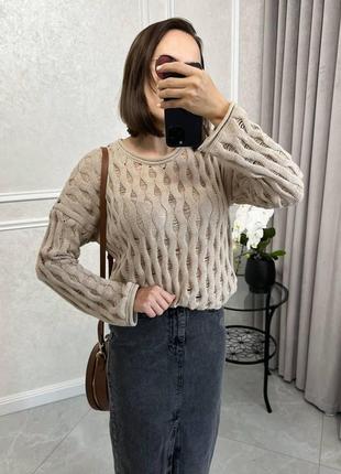 Ажурный свитер в цветах 7135