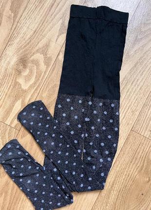 Капроновые колготы горох черные серебристи halloween h&m m&s disney minnie