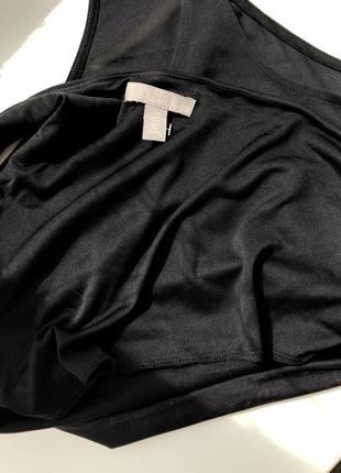 Черное боди на одно плечо h&m