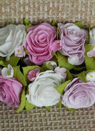 Прикраса на гульку з трояндами. резинка на гульку