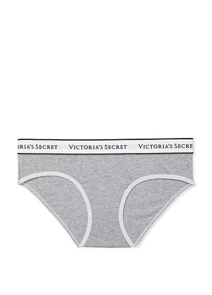 Трусики бавовняні хіпхагер victoria's secret logo cotton hiphugger panty grey