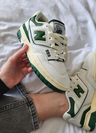 Женские кроссовки new balance 550 beige green