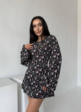 Корсетное короткое платье в расцветках