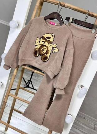 Крутезный костюмчик для модниц 
тканина стретч ангора вельвет