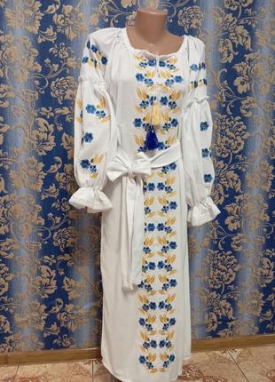 Плаття жіноче на льоні колосок