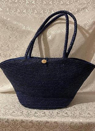 Содержимое сумка шоппер насыщено синего цвета