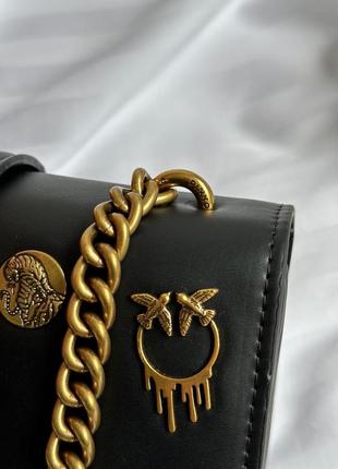 Сумка клатч premium pinko mini love bag one simply with enamel pin black5 фото
