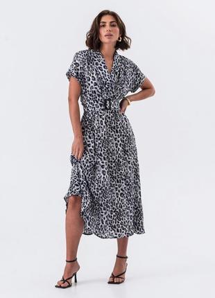 Шикарна сукня сірий леопард2 фото