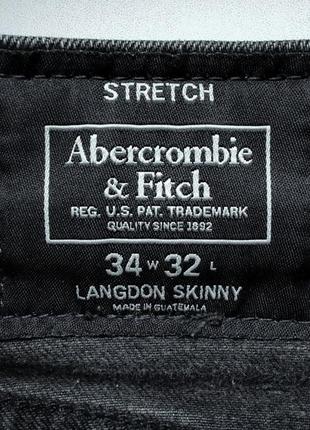 Джинси abercrombie fitch stretch skinny чорні (34х32)5 фото