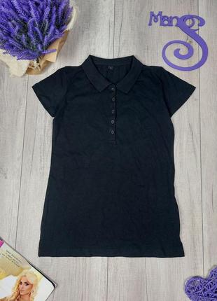 Жіноча футболка поло чорна розмір s (44)