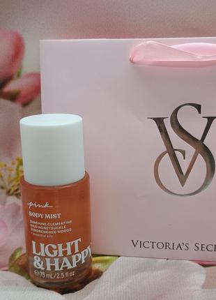 Парфумований міні-міст для тіла та волосся light & happy із колекції pink victoria's secret.