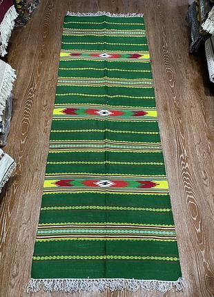 Стильный гуцульский ковер ручной работы размером 200*70см. d-0063