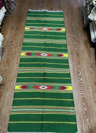 Стильный гуцульский ковер ручной работы размером 200*70см. d-0063