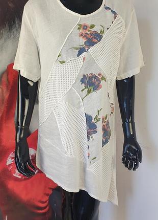 Льняная блузаи талия