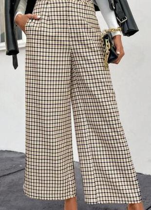 Классные брюки-кюлоты в клетку "гусиная лапка"