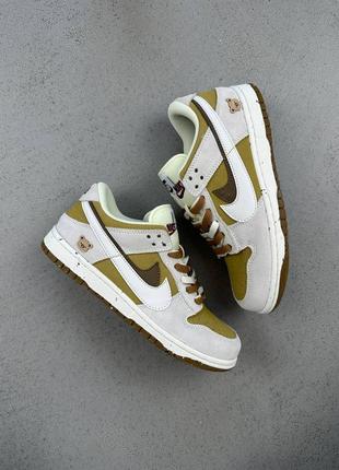 Кросівки nike sb dunk low se 85 double swoosh grey khaki bear