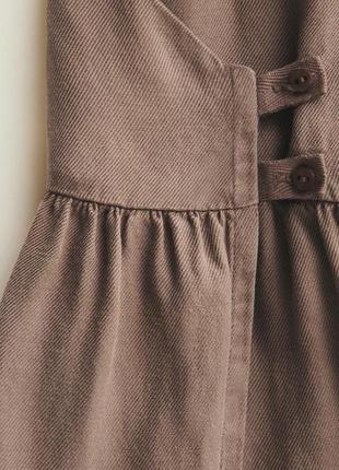Платье льняное коричневое на девочку zara new2 фото