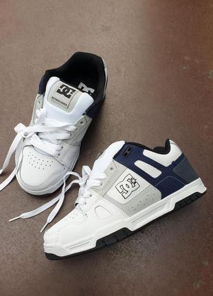 Кросы кросовки кроссовки кроси кросівки dc stag white grey blue дс стаг білі дс шуз