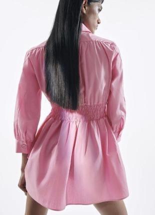 Ніжно рожева сукня зара zara платя рубашка4 фото