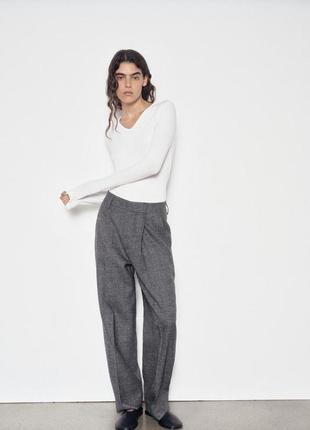 Брюки женские серые шерстяные zara new