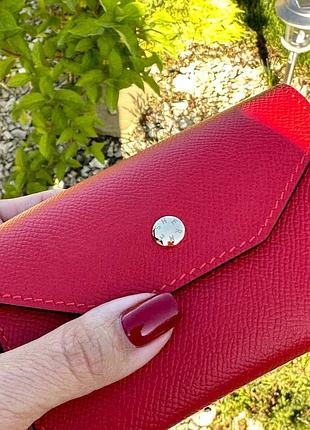Ремень с сумочкой кошельком красный кожаный тонкий в стиле kelly