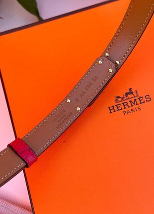 Ремень с сумочкой кошельком красный кожаный тонкий в стиле kelly