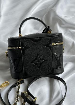 Сумка в стиле louis vuitton vanity pm bag monogram black/gold5 фото