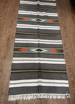 Стильний гуцульський килим ручної роботи розміром 150*70см. d-0075